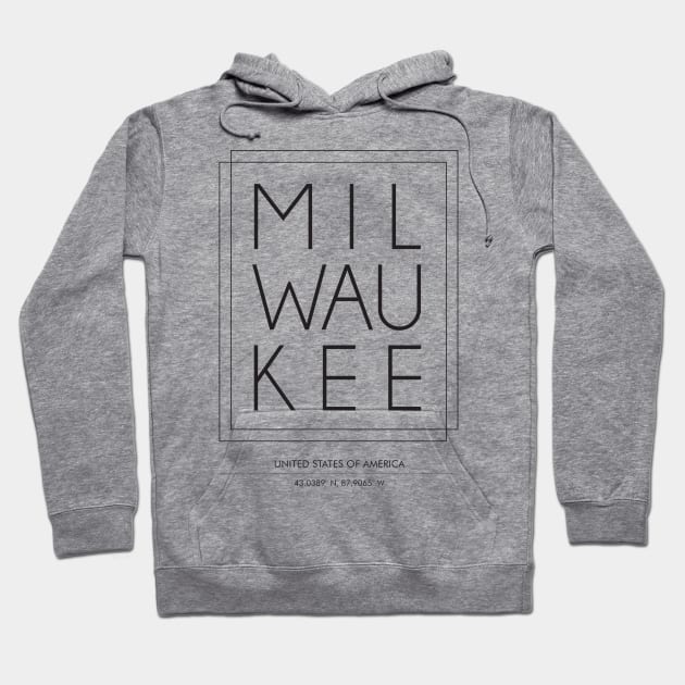 Milwaukee City minimal Typography Hoodie by StudioGrafiikka